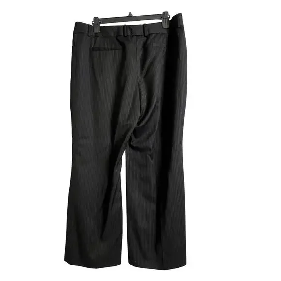 Anne Klein Dress Pants Womens 14 Petite Gray Pinstripe Lined Straight Leg Work - Picture 6 of 7